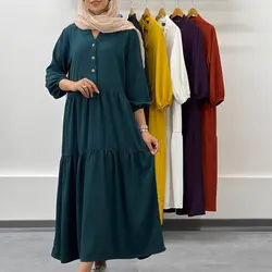 خرید و قیمت پیراهن ساحلی نخی جنس ابرو بادی جلو دکمه دار