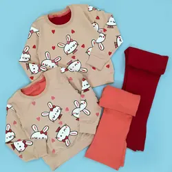 خرید و قیمت ست دخترانه کراپ و شلوار دمپا گشاد چاکدار