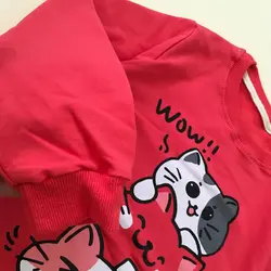 بلوز دخترانه طرح گربه های ملوس سایز 45 تا 55