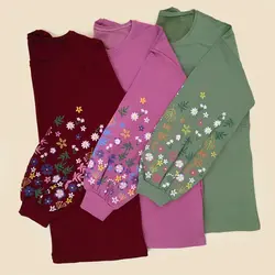 خرید و قیمت بلوز دورس زنانه آستین پر گل ترنم در سلام مامانی