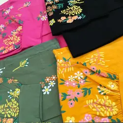 بلوز زنانه آستین پر گل جنس نخ پنبه | سلام مامانی