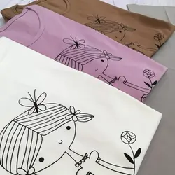 خرید و قیمت تیشرت زنانه طرح فانتزی دختر شاد  | پوشاک سلام مامانی