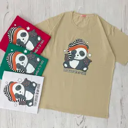 تیشرت زنانه لانگ طرح پاندای بامزه  | فروشگاه سلام مامانی