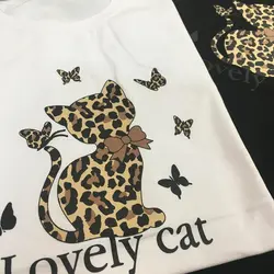 خرید و قیمت تیشرت زنانه طرح فانتزی پیشی پلنگی