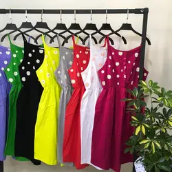 خرید و قیمت پیراهن بندی طرح گل بابونه جنس نخ پنبه