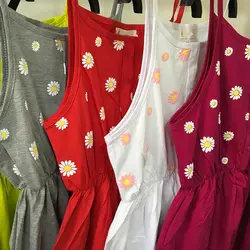 خرید و قیمت پیراهن بندی طرح گل بابونه جنس نخ پنبه