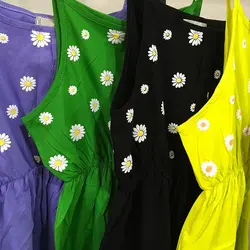 خرید و قیمت پیراهن بندی طرح گل بابونه جنس نخ پنبه