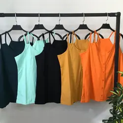 خرید و قیمت تاپ زنانه بندی جلو دکمه دار جنس نخ پنبه