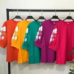 خرید و قیمت تیشرت زنانه آستین سه ربع گلدار چاپی