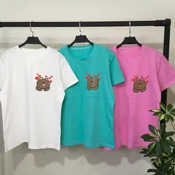 خرید و قیمت تیشرت زنانه طرح فانتزی خرس و قلب در سلام مامانی