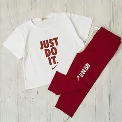 خرید و قیمت ست کراپ شلوارک زنانه طرح JUST DO IT