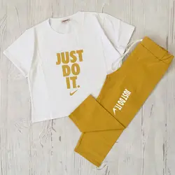 خرید و قیمت ست کراپ شلوارک زنانه طرح JUST DO IT