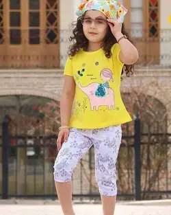 تیشرت شلوارک برمودا دخترانه سایز 40 تا 50 | سلام مامانی