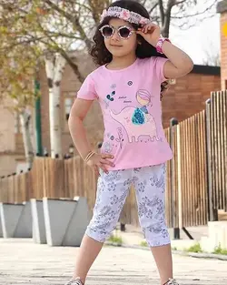 تیشرت شلوارک برمودا دخترانه سایز 40 تا 50 | سلام مامانی