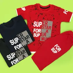 خرید و قیمت تیشرت شلوارک پسرانه طرح سوپر استار