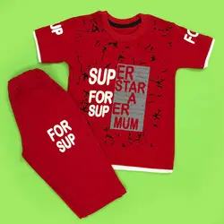 خرید و قیمت تیشرت شلوارک پسرانه طرح سوپر استار