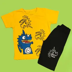 خرید و قیمت ست تیشرت شلوارک پسرانه سایز 40 تا 55 طرح هیولا