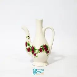 گلاب دان سرامیکی طرح گل سرخی