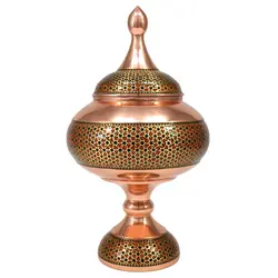 شکلات خوری مس و خاتم 28 سانتی متر