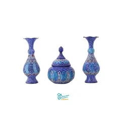 ست گلدان و قندان 16 سانتی مینا