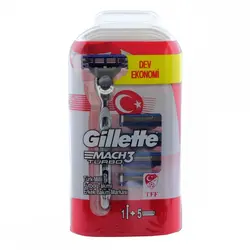 خود تراش ژیلت مدل Mach3 Turbo به همراه تیغ یدک بسته 4 عددی