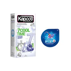 کاندوم کاپوت مدل 7COOL TIME بسته 12 عددی  به همراه کاندوم ناچ کدکس مدل بلیسر