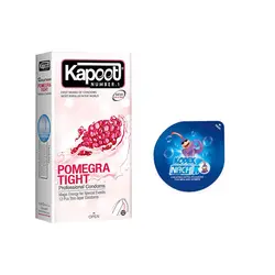 کاندوم کاپوت مدل POMEGRA TIGHT  بسته 12 عددی به همراه کاندوم ناچ کدکس مدل بلیسر
