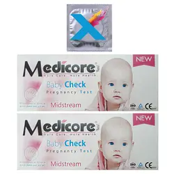 بیبی چک مدیکور مدل Midstream بسته 2 عددی به همراه کاندوم مدل x