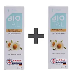 پک کرم موبر دو عددی بدن بیو‌تال مخصوص پوست حساس حجم 100 میلی لیتر