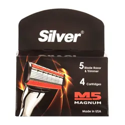تیغ یدک 4 عددی سیلور مدل M5 Magnum