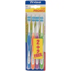 مسواک تریزا سری Super Promo مدل Focus Pro Clean با برس متوسط – بسته 2+2 عددی