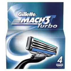 تیغ یدک ژیلت مدل مچ 3 توربو سری CHRبسته 4 عددی                             Gillette Mach 3 Turbo Cartridges CHR 4 Pcs