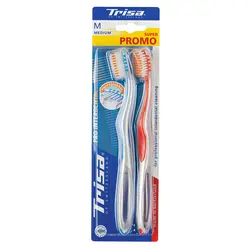 مسواک تریزا مدل Pro Interdental با برس متوسط بسته 2 عددی                             Trisa Pro Interdental Medium Toothbrush 2Pcs