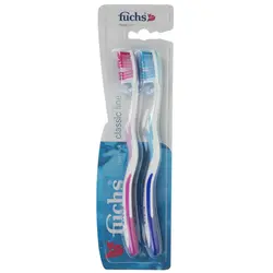 پک مسواک فوکس مدل Classic Line با برس متوسط بسته 2 عددی                             Fuchs Classic Line Medium Toothbrush Pack Of 2