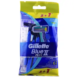 خود تراش ژیلت مدل Blue II Plus بسته 6 عددی