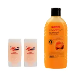 شامپو مو ناتل مدل تخم مرغی وزن 200 گرم به همراه شامپو مو بس مدل A1 حجم 30 میلی لیتر مجموعه 2 عددی