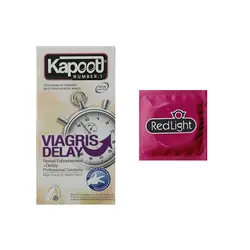 کاندوم کاپوت مدل VIAGRIS DELAY بسته 12 عددی به همراه کاندوم ردلایت مدل فویل