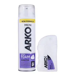 فوم اصلاح آرکو من مدل Sensitive حجم 200 میلی لیتر به همراه افتر شیو حجم 150 میلی لیتر