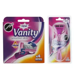 خود تراش مدل vanity به همراه تیغ یدک بسته 4 عددی