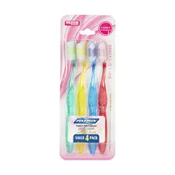 مسواک پاتریکس کد 0424 بسته 4 عددی با برس متوسط                             Patrix Medium 0425 Toothbrush Pack of 4