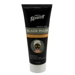 ماسک صورت رینو زیت مدل Black mask carbon active حجم 75 میلی لیتر