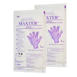 دستکش جراحی مکستر کد 4488 سایز 7.5 بسته 2 عددی