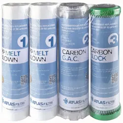 فیلتر  دستگاه تصفیه آب خانگی اطلس فیلتری ایتالیا مدل DP مجموعه 4 عددی                             Atlas Filtri Italy DP Pack