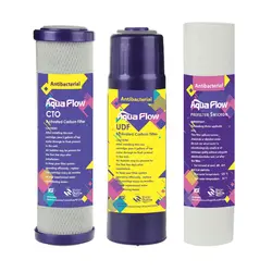 فیلتر دستگاه تصفیه کننده آب خانگی آکوآ فلو مدل ANTIBACTERIAL مجموعه 3 عددی