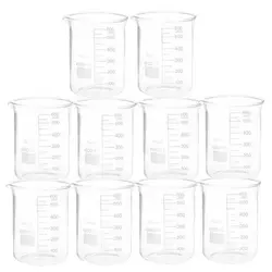 بشر آزمایشگاه مدل beaker ظرفیت 600 میلی لیتر بسته 10 عددی