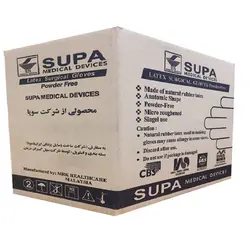 دستکش جراحی سوپا مدل SLM1 سایز 7 بسته 50 عددی
