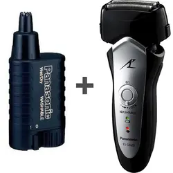 ماشین اصلاح صورت پاناسونیک مدل Lamdash ES-GA20 و موزن گوش و بینی پاناسونیک مدل ER115                             Panasonic Lamdash ES-GA20 Shaver And ER115 Nose And Ear Trimmer