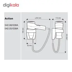 سشوار دیواری والرا مدل ACTION Super Plus 1600