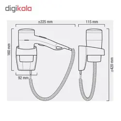 سشوار دیواری والرا مدل EXECUTIVE 1200 SUPER