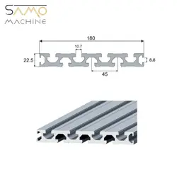 پروفیل آلومینیومی شیاردار 180×22.5